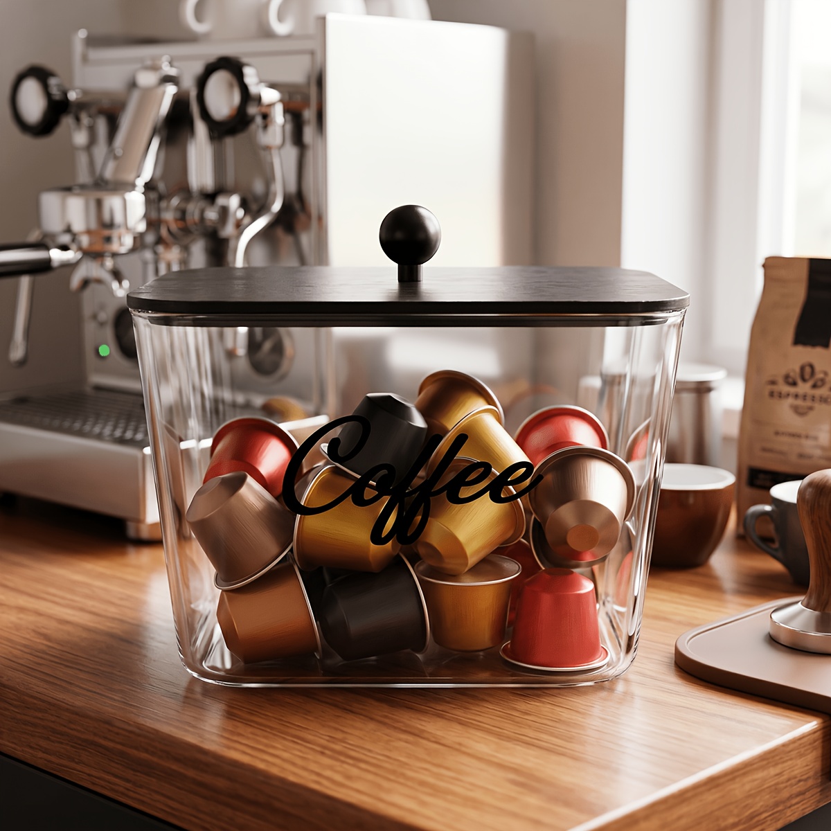 Coffee Equipment Organizer - Portacapsule da Caffè con Coperchi, Contenitore