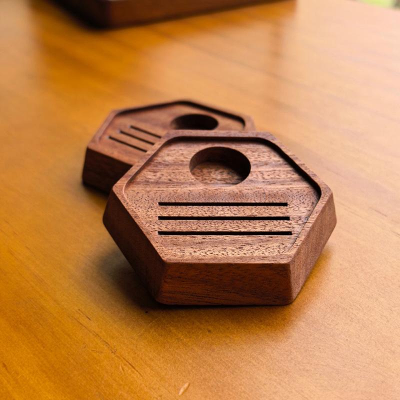 Coffee Equipment Organizer - Supporto Universale in Legno Esagonale Multifunzionale