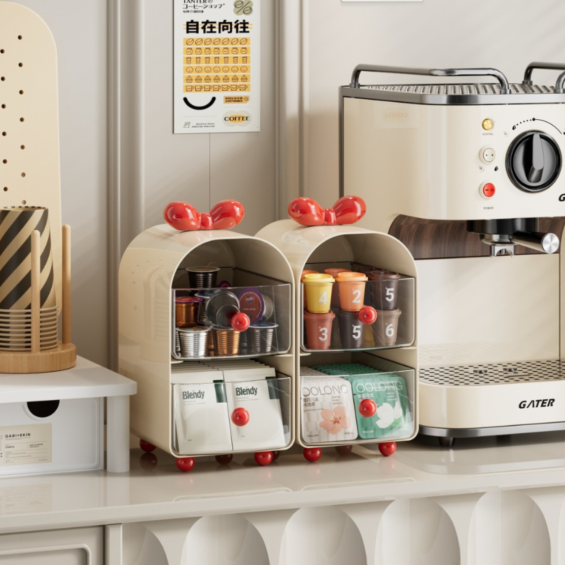 Coffee Equipment Organizer - Organizzatore per Capsule di Caffè, Scatola